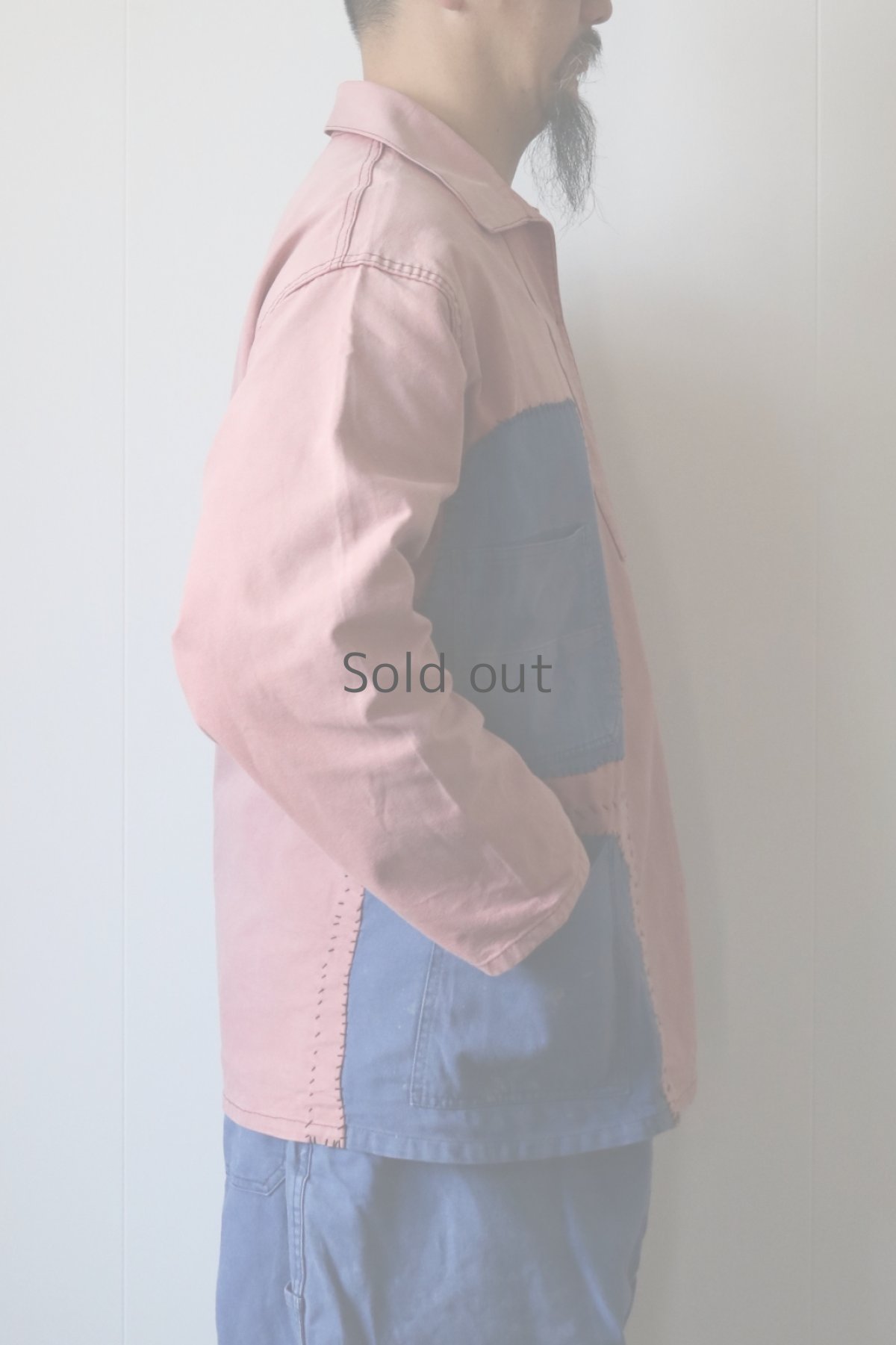 画像17: 【MITSUGU SASAKI】ビンテージリメイク　パッチワークフィッシャーマン　ワークシャツ (17)