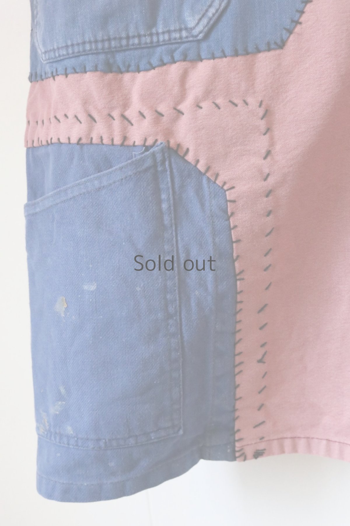 画像4: 【MITSUGU SASAKI】ビンテージリメイク　パッチワークフィッシャーマン　ワークシャツ (4)