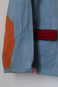 画像6: 【MITSUGU SASAKI】ビンテージリメイク カラフルパッチワーク ワークジャケット(ピンク) (6)