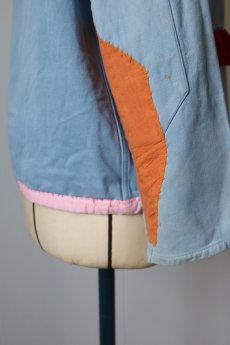 画像17: 【MITSUGU SASAKI】ビンテージリメイク カラフルパッチワーク ワークジャケット(ピンク) (17)