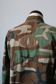 画像13: 【MITSUGU SASAKI】ビンテージリメイク×布の怪　アメリカ軍　迷彩シャツ（百目） (13)