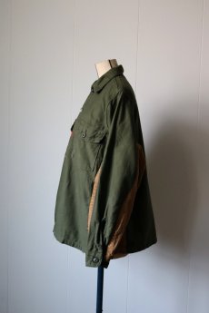 画像13: 【MITSUGU SASAKI】ビンテージリメイク アメリカ軍　コットンサテン　ワイドシャツ (13)