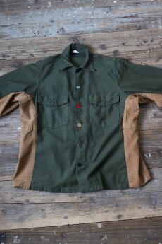 画像10: 【MITSUGU SASAKI】ビンテージリメイク アメリカ軍　コットンサテン　ワイドシャツ (10)