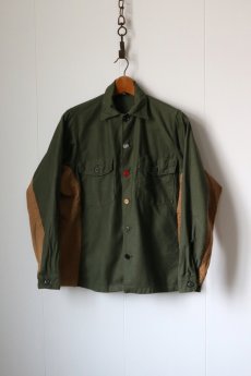 画像2: 【MITSUGU SASAKI】ビンテージリメイク アメリカ軍　コットンサテン　ワイドシャツ (2)