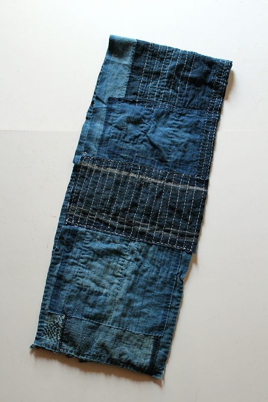 日本】藍染め古布の刺し子木綿ストール