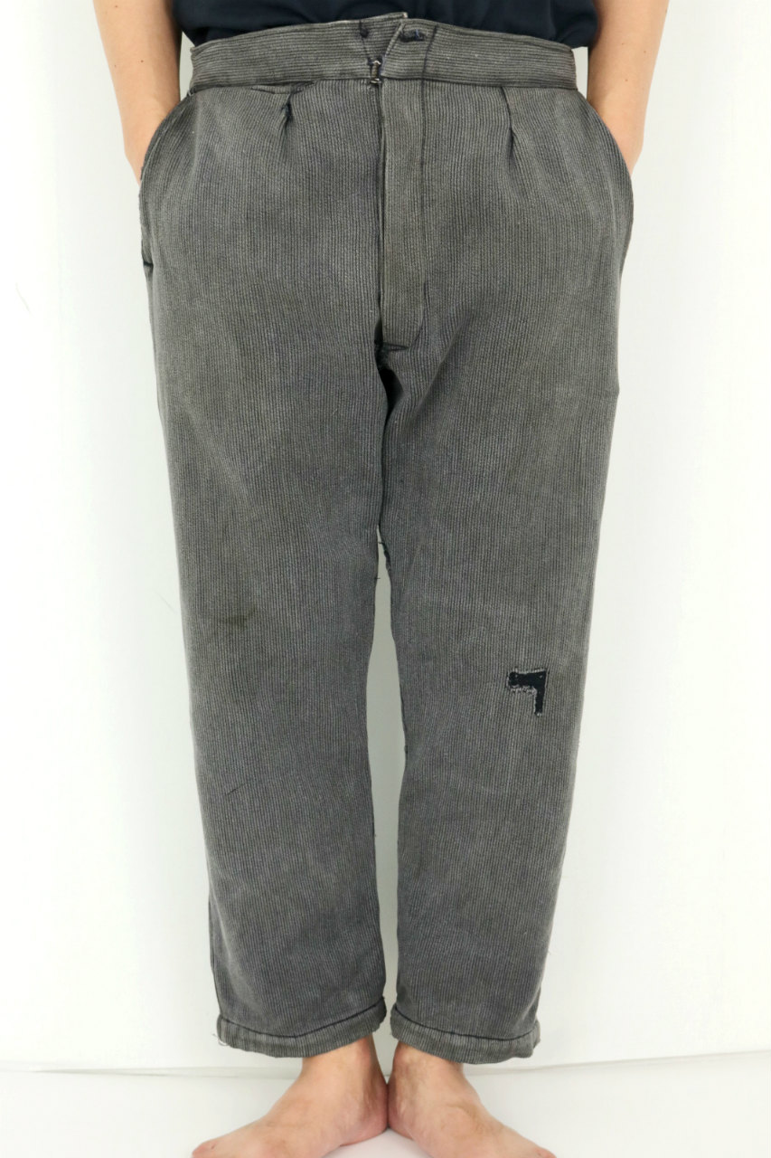 裾幅22cmフランス 1950年代 ヴィンテージ コットンピケ パンツ 