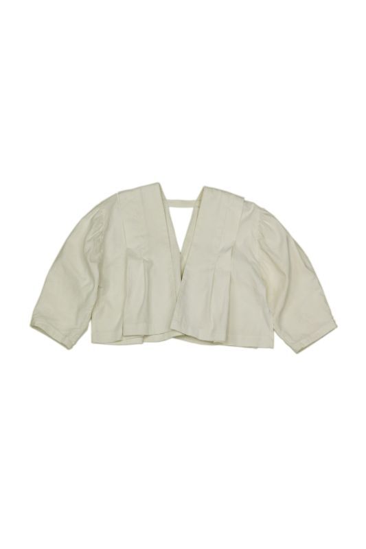 画像1: 【ササキチホ】アンティークリネン　肩衣（七分袖/白） (1)